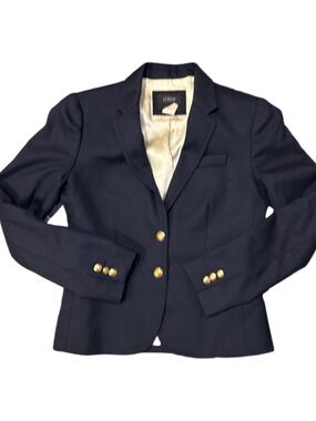 J Crew School Boy Women’s Blazer 98% wool Size 2 navy blue